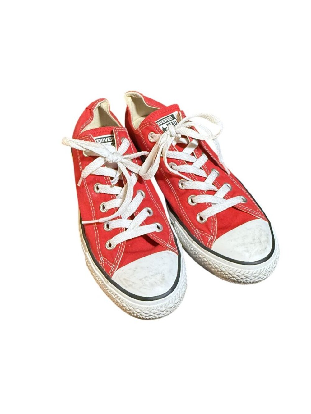 Converse Chuck Taylor All Star Red Low Top Canvas Shoes Sz 8.5
